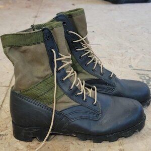 Rothco Military Combat Boots Black Olive Canvas Leather Men’s 9 R Tactical